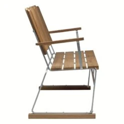 Grythyttan Stålmöbler Sohva 6, Galvanoitu Teräs - Tiikki -EMI Sisustus Kauppa 10331 Soffa 6 teak sida