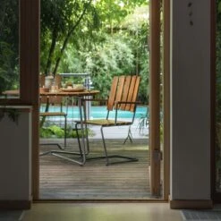 Grythyttan Stålmöbler Pöytä 9A, 120 Cm, Galvanoitu Teräs - Tiikki -EMI Sisustus Kauppa Grythyttan A2 teak 1 scaled 1