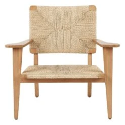 GUBI F-Chair Outdoor Nojatuoli, Luonnonvärinen - Tiikki -EMI Sisustus Kauppa Gubi 10086059 FRT F Chair LoungeChair Outdoor