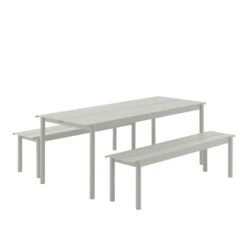 Muuto Linear Steel Pöytä, 200 X 75 Cm, Harmaa -EMI Sisustus Kauppa Linear steel outdoor set 200x75 grey Muuto 5000x5000 hi res 150 1role