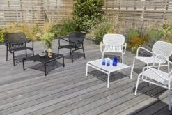 Petite Friture Week-end Matala Pöytä, Musta -EMI Sisustus Kauppa M074 weekend armchair coffee table white black 28C29Ola Rindal lifestyle LR28129