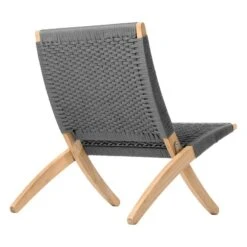 Carl Hansen & Søn MG501 Cuba Outdoor Tuoli, Tiikki - Charcoal 1402 -EMI Sisustus Kauppa MG501 teak untreated flatrope charcoal1402 back