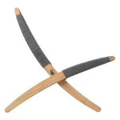 Carl Hansen & Søn MG501 Cuba Outdoor Tuoli, Tiikki - Charcoal 1402 -EMI Sisustus Kauppa MG501 teak untreated flatrope charcoal1402 side